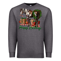 Charcoal Heather happy holidays mustang horse Premium Sweatshirt - LillyAllenDesigns