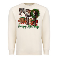Sandshell happy holidays mustang horse Premium Sweatshirt - LillyAllenDesigns
