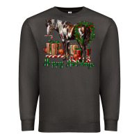 Smoke happy holidays mustang horse Premium Sweatshirt - LillyAllenDesigns