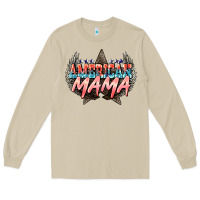 Mushroom American mama Mother's Day Long Sleeve Tee - HowdyJamesFarm