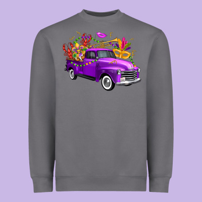 Mardi Gras Truck King's Cake Heavyweight Sweatshirt Designed By Fadigitalartstudio