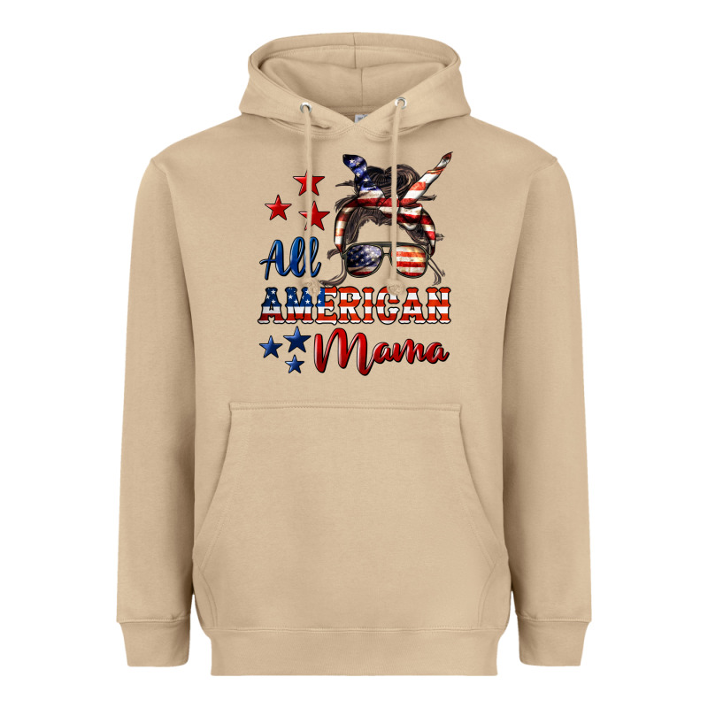 All American Mama Mother's Day Heavyweight Hoodie by LillyAllenDesigns | Teevron