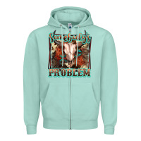 Seafoam Somebody's Problem Bull Skull Zipper Hoodie - FaDigitalArtStudio