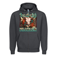 Smoke Somebody's Problem Bull Skull Zipper Hoodie - FaDigitalArtStudio
