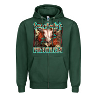 Sports Green Somebody's Problem Bull Skull Zipper Hoodie - FaDigitalArtStudio