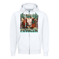 White Somebody's Problem Bull Skull Zipper Hoodie - FaDigitalArtStudio