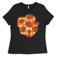Black Thanksgiving Turkey With Tartan Patch Ladies Tee - BundleAndBundleShop