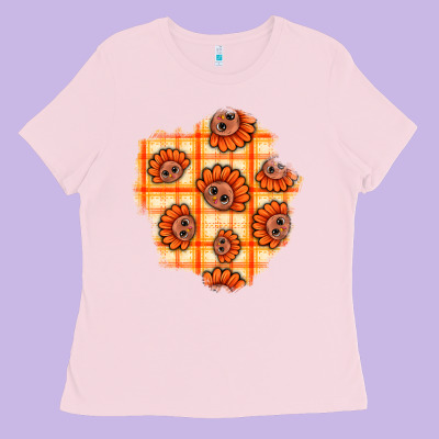 Thanksgiving Turkey With Tartan Patch Ladies Tee Designed By Bundleandbundleshop