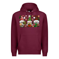 Burgundy Christmas Gnomes Premium Hoodie - BundleAndBundleShop