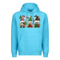 Ocean Blue Christmas Gnomes Premium Hoodie - BundleAndBundleShop