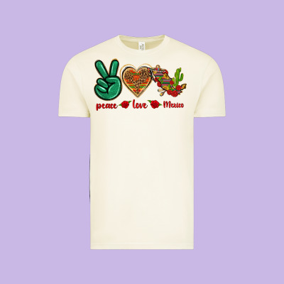 Peace Love Mexico Vintage Tee Designed By Texasbilliewilder