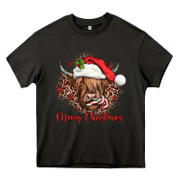 Asphalt mooey christmas cow Heavy Core Tee - JahusDesignShop