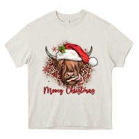 Cream mooey christmas cow Heavy Core Tee - JahusDesignShop