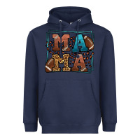 Navy American Football Mama Mother's Day Heavyweight Hoodie - LillyAllenDesigns