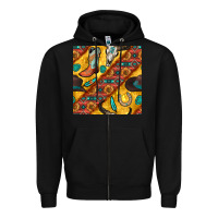 Black western cowboy bull skull seamless pattern Zipper Hoodie - BundleAndBundleShop