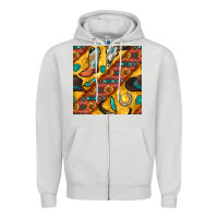 Dove Grey western cowboy bull skull seamless pattern Zipper Hoodie - BundleAndBundleShop