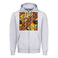 Heather Grey western cowboy bull skull seamless pattern Zipper Hoodie - BundleAndBundleShop