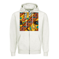 Oatmeal Heather western cowboy bull skull seamless pattern Zipper Hoodie - BundleAndBundleShop
