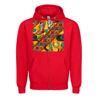 Red western cowboy bull skull seamless pattern Zipper Hoodie - BundleAndBundleShop