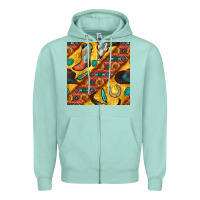 Seafoam western cowboy bull skull seamless pattern Zipper Hoodie - BundleAndBundleShop