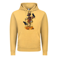 Vintage Mustard Scarecrow with Pumpkin Vintage Hoodie - texasbilliewilder