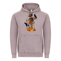 Vintage Zinc Scarecrow with Pumpkin Vintage Hoodie - texasbilliewilder