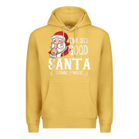 Antique Gold i'm so good santa came twice christmas pajama funn Premium Hoodie - tuanDangUi
