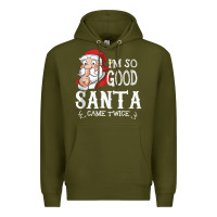 I'm So Good Santa Came Twice Christmas Pajama Funn Premium Hoodie | Teevron