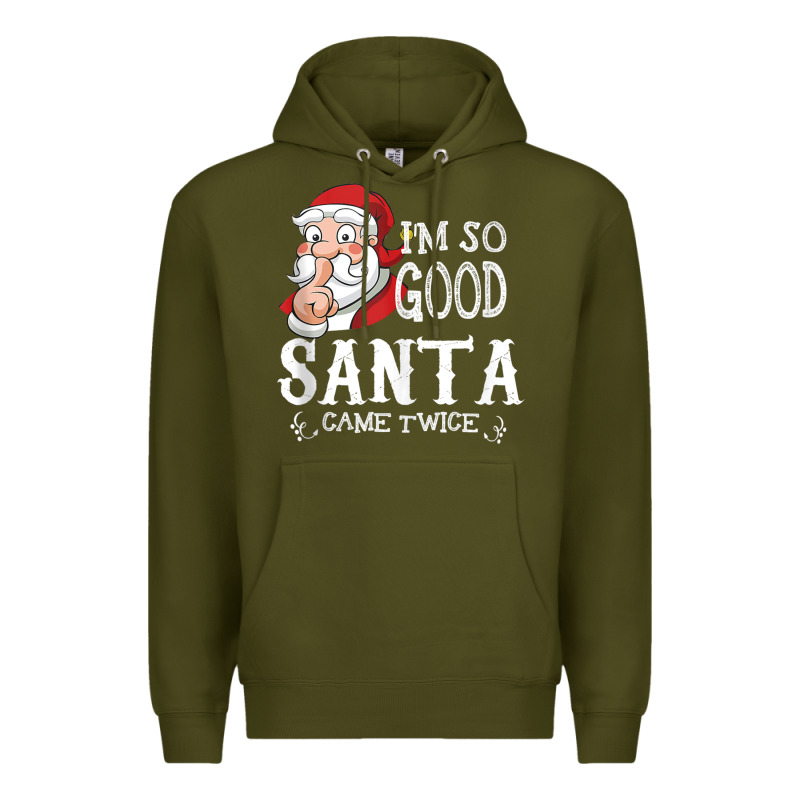I'm So Good Santa Came Twice Christmas Pajama Funn Premium Hoodie by tuanDangUi | Teevron