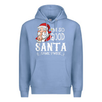 Colony Blue i'm so good santa came twice christmas pajama funn Premium Hoodie - tuanDangUi