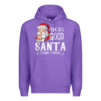 Purple i'm so good santa came twice christmas pajama funn Premium Hoodie - tuanDangUi