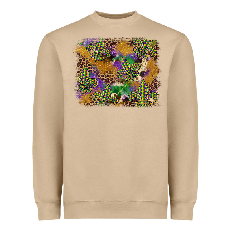 Mardi Gras Plaid Purple Glitter Background Heavyweight Sweatshirt by FaDigitalArtStudio | Teevron