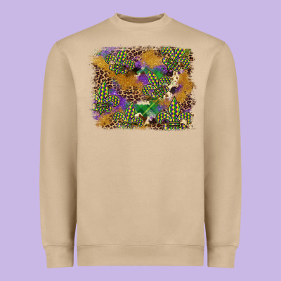 Mardi Gras Plaid Purple Glitter Background Heavyweight Sweatshirt Designed By Fadigitalartstudio