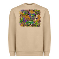 Mushroom mardi gras plaid purple glitter background Heavyweight Sweatshirt - FaDigitalArtStudio