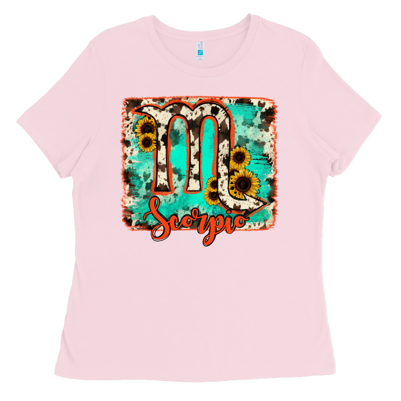Scorpio Turquoise Cowhide Ladies Tee by RanaPortraitStore | Teevron
