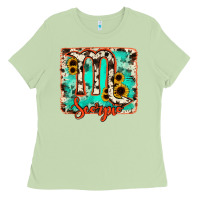 Matcha Scorpio turquoise cowhide Ladies Tee - RanaPortraitStore