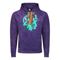 Cloud Purple Ovarian Cancer diva teal ribbon Vintage Hoodie - NancyCooperArtShop