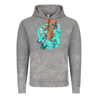 Cloud Rock Ovarian Cancer diva teal ribbon Vintage Hoodie - NancyCooperArtShop