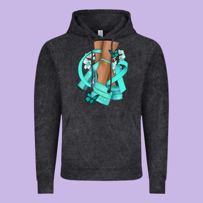 Ovarian Cancer Diva Teal Ribbon Vintage Hoodie Designed By Nancycooperartshop
