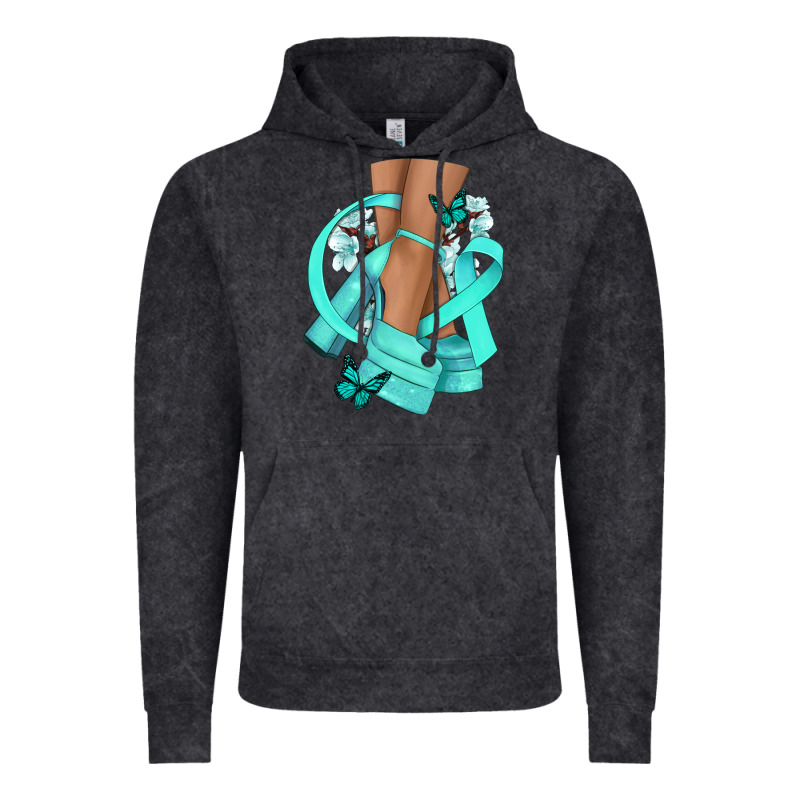 Ovarian Cancer Diva Teal Ribbon Vintage Hoodie by NancyCooperArtShop | Teevron
