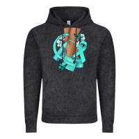 Vintage Black Ovarian Cancer diva teal ribbon Vintage Hoodie - NancyCooperArtShop