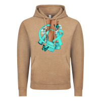 Vintage Coffee Ovarian Cancer diva teal ribbon Vintage Hoodie - NancyCooperArtShop