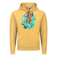Vintage Mustard Ovarian Cancer diva teal ribbon Vintage Hoodie - NancyCooperArtShop
