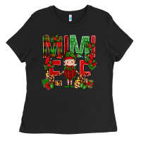 Black Mimi Elf with Knitting Christmas Ladies Tee - BundleAndBundleShop