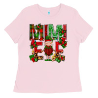 Bubblegum Pink Mimi Elf with Knitting Christmas Ladies Tee - BundleAndBundleShop