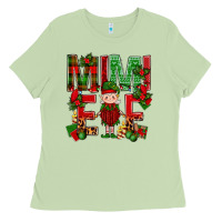 Matcha Mimi Elf with Knitting Christmas Ladies Tee - BundleAndBundleShop