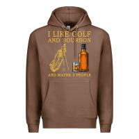 Chestnut I Like Bourbon and Golf and Maybe 3 People Whiskey Premium Hoodie - tuanDangUi