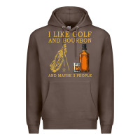 Coffee I Like Bourbon and Golf and Maybe 3 People Whiskey Premium Hoodie - tuanDangUi