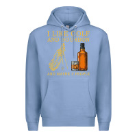 Colony Blue I Like Bourbon and Golf and Maybe 3 People Whiskey Premium Hoodie - tuanDangUi