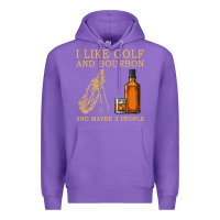 Purple I Like Bourbon and Golf and Maybe 3 People Whiskey Premium Hoodie - tuanDangUi